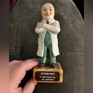 Abbott Pharmaceutical Internist Doctor figurine circa 1972 China Glass EUC